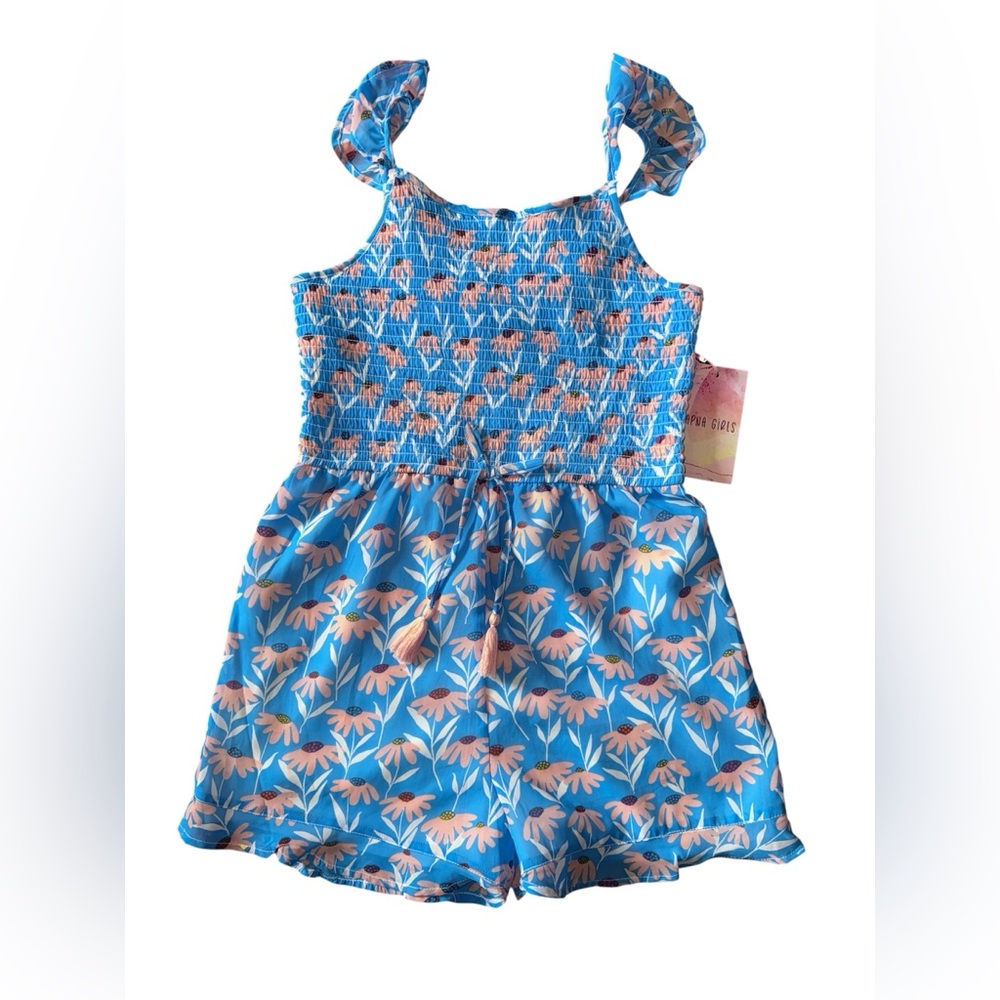 Japan Girl’s Blue Floral Girls Romper